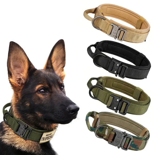 Dog training collar with adjustable tactical collar, control handle